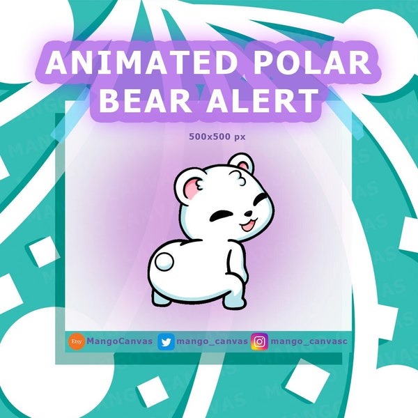 Alerta animada de oso polar: alerta de twerk