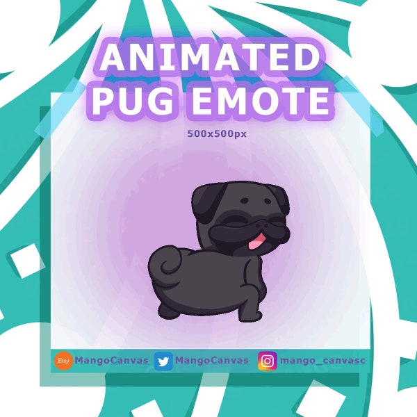 Animated Black Pug Alert-Twerk Alert