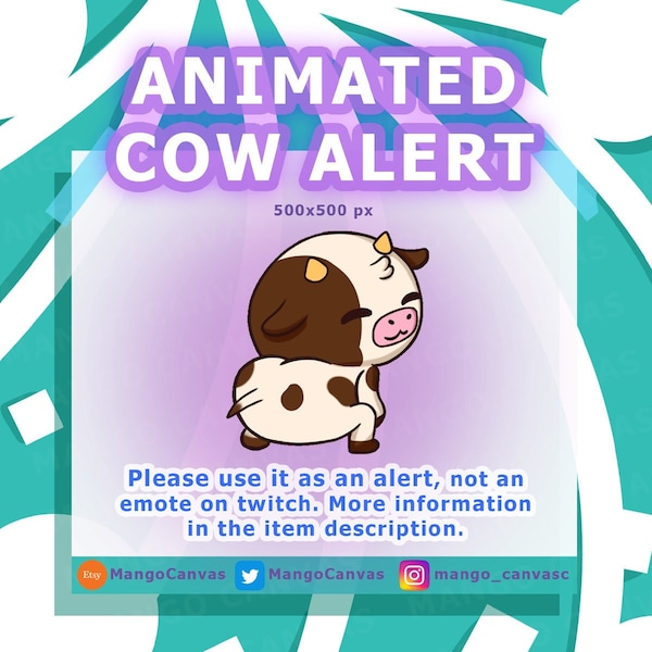 Animated Brown Cow Alert-Twerk Alert