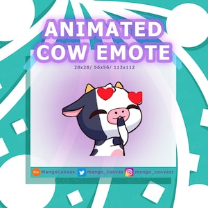 Animierte Kuh Emote-Kuss Emote