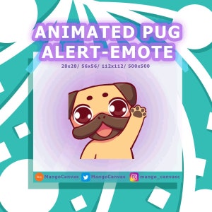 Geanimeerde Pug Emote-Alert