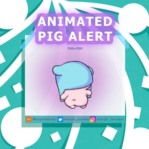 Emoticono de cerdo animado/Alerta: cerdito kawaii lindo, cerdito gruñendo, cerdo animado haciendo twerking