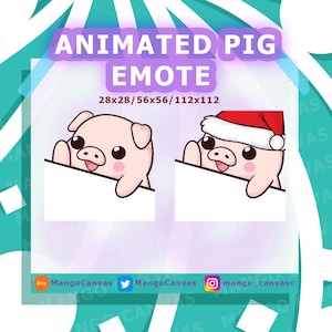 Cerdo animado Emote-Bongo Pig-Christmas Bongo Pig