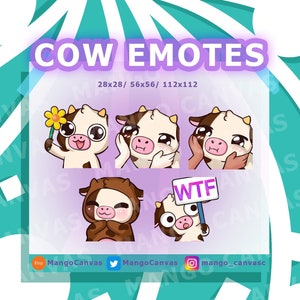 Twitch Emotes-Brown Cow Emotes