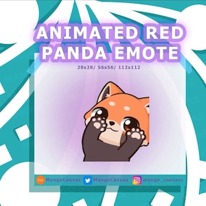 Emoticono animado de panda rojo bailando