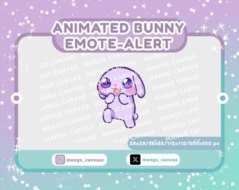 Animated Purple Bunny Emote Alert /Tippy Taps Emote-Alert