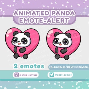 Alerta de emoticón de panda animado/Alerta de emoticón de corazón
