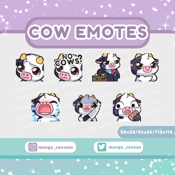 Twitch Emotes-Cow Emotes Set 9