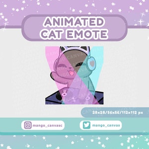 Animated Gray Cat Emote-Dj emote
