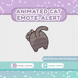 Geanimeerde grijze kat emotemelding / Twerk-emotemelding #2