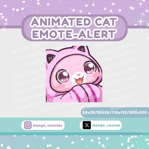Alerta de emoticono de gato rosa animado/Alerta de emoticono acogedor