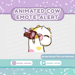 Animierte Kuh Emote Alarm / Trink Emote Alarm