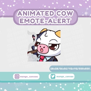 Geanimeerde koe-emotewaarschuwing/rook-emote-waarschuwing