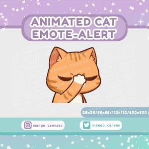 Animated Orange Cat Emote Alert /Facepalm Emote-Alert