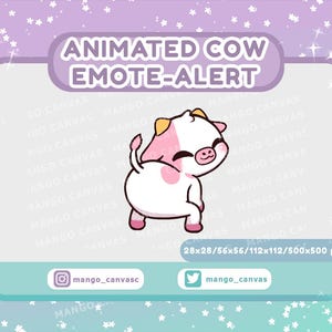 Geanimeerde roze koe-emotemelding/Twerk-emotemelding