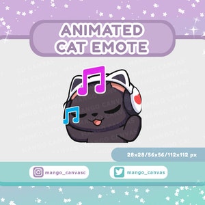 Animated Black Cat Emote-Music emote