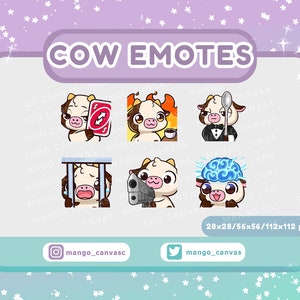 Emotki Twitch – zestaw emotek brązowej krowy 7