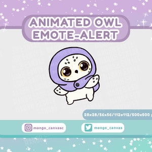 Emote animata gufo bianco-allerta/Emote rotante