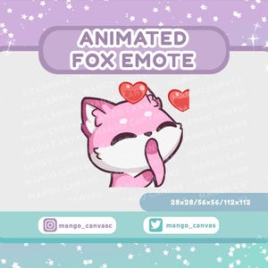 Geanimeerde Pink Fox-emote/kus-emote