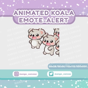 Geanimeerde koala-emote-waarschuwing/inval-emote-waarschuwing