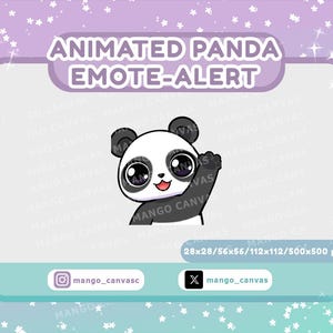 Animierte Panda Emote-Warnung /Hi Emote