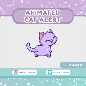 Geanimeerde Purple Cat Alert-Twerk Alert