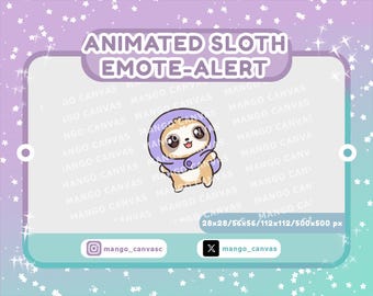 Animated Sloth Emote-Alert/ Spin Emote