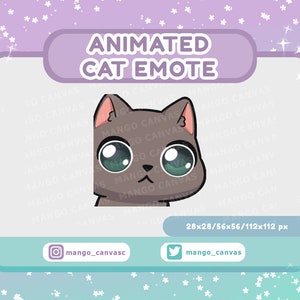 Animated Gray Cat Emote-Plink emote