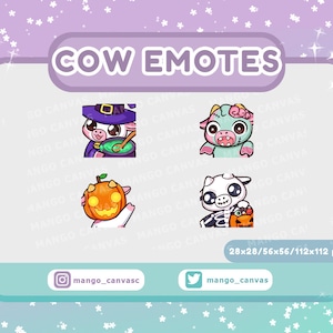 Emoticones de Twitch: Emoticones de Halloween de la vaca rosa
