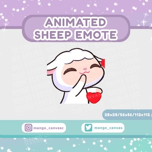 Geanimeerde schapen-emote-kus-emote