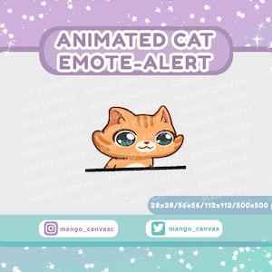 Geanimeerde oranje kat emote-waarschuwing/headbang-emote-waarschuwing