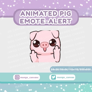 Animiertes Schwein Emote Alarm /Mittelfinger Emote Alarm