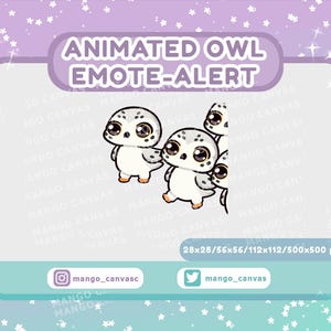 Emote-Alert animato gufo bianco/Emote-Alert raid