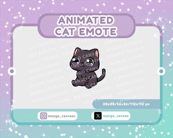 Animated Black Cat Emote - Rolling Emote