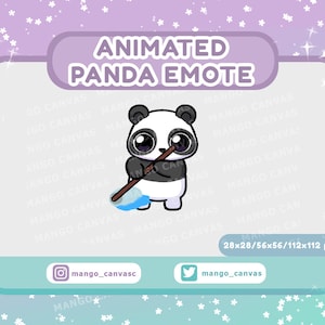 Gesto de limpieza de panda animado
