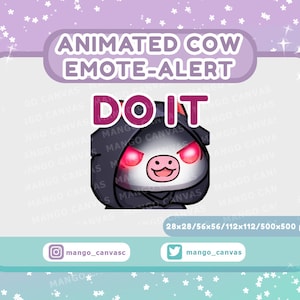 Geanimeerde roze koe-emotemelding/Doe-het-emotemelding