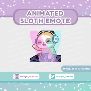 Geanimeerde luiaard-emote: dj-emote