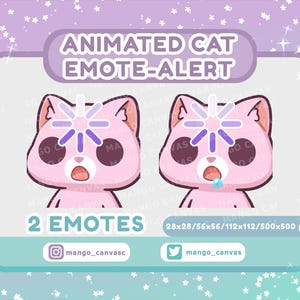 Animated Pink Cat Emote-Alert/Loading emote-Alert