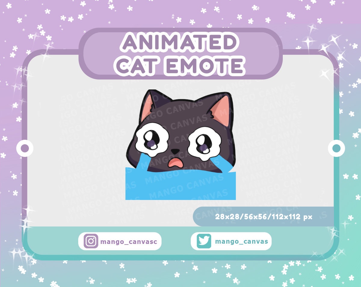 Animated Black Cat Emote-Cry emote