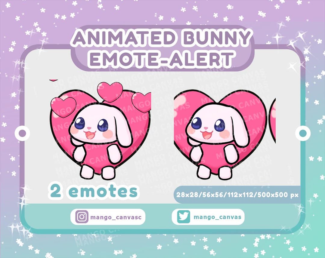 Animated Bunny Emote-alert/heart Emote-alert - Etsy