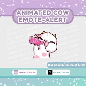 Animierte Pink Kuh Emote Alarm / Trink Emote Alarm
