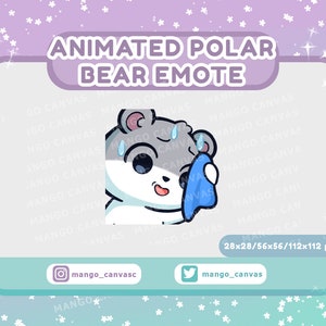 Emoticono animado de oso polar: Emoticono de sudoración