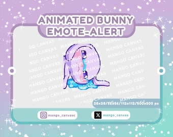 Animated Purple Bunny Emote-Alert / Sad Emote-Alert