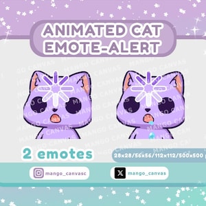 Animated Purple Cat Emote-Alert/Loading emote-Alert