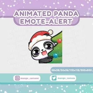 Alerta de emoticón de panda animado / Alerta de emoticón de acecho navideño