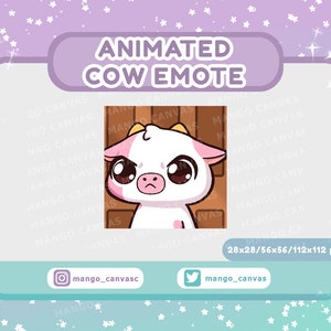 Geanimeerde roze koe-emote-verlaat-emote