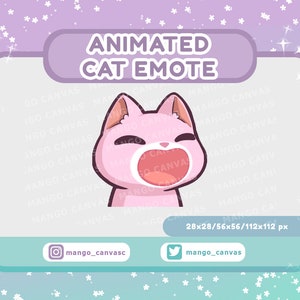 Animated Pink Cat Emote-Pop Emote