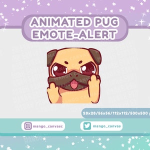 Alert o animowanej emotce mopsa /Alert o emotce środkowego palca