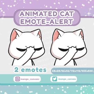 Geanimeerde witte kat emotemelding/facepalm emotemelding