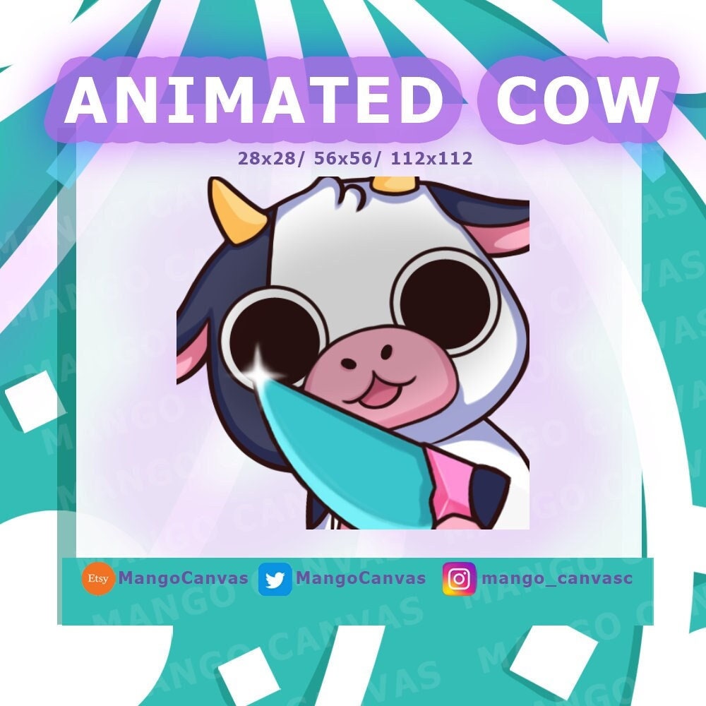 Animated Cow Emote-knife Emote - Etsy